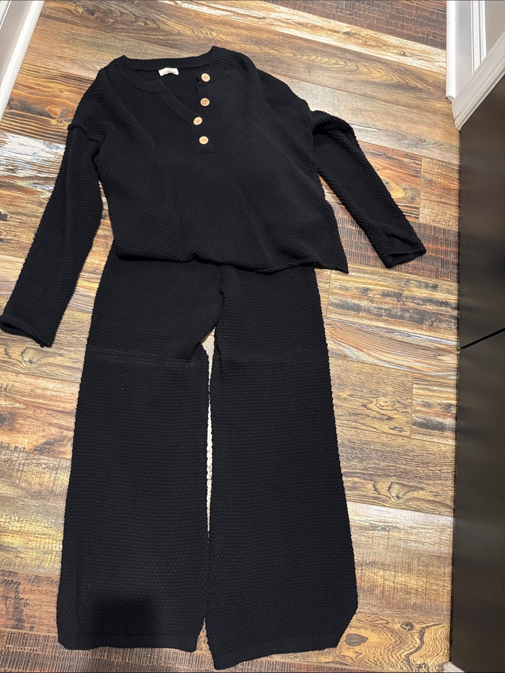 Women's Black Knit Two-Piece Set